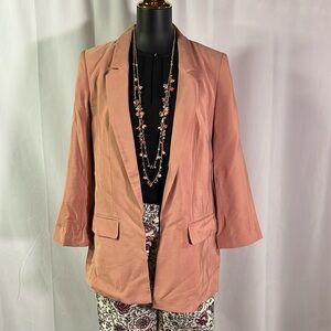 NWT LOFT Blush Pink 3/4 Sleeve Open Front Blazer